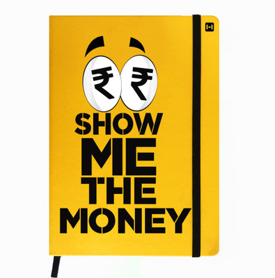 

Hamee A5 Notebook(Designer Printed Yellow Leather A5 Notebook - 200 pages, A5 size Show Me Money, Yellow)