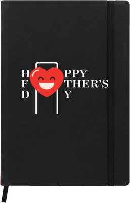 

Hamee A5 Notebook(Designer Printed Black Leather A5 Notebook - 200 pages, A5 size Happy Father's Day, Black)