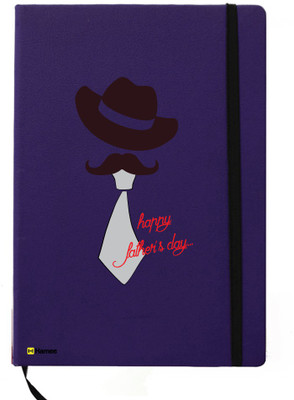 Hamee A5 Notebook(Designer Printed Blue Leather A5 Notebook - 200 pages, A5 size Father's Day 2, Blue)