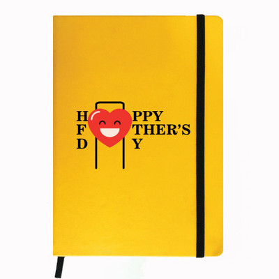 

Hamee A5 Notebook(Designer Printed Yellow Leather A5 Notebook - 200 pages, A5 size Happy Father's Day, Yellow)
