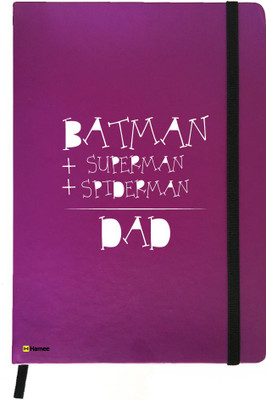

Hamee A5 Notebook(Designer Printed Purple Leather A5 Notebook - 200 pages, A5 size Superhero Dad, Purple)