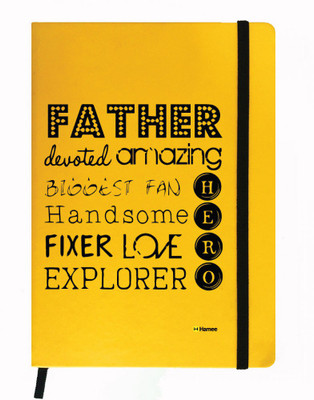 

Hamee A5 Notebook(Designer Printed Yellow Leather A5 Notebook - 200 pages, A5 size Father Devoted, Yellow)