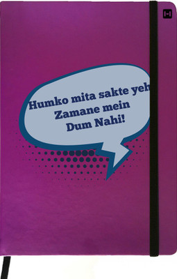 

Hamee A5 Notebook(Designer Printed Purple Leather A5 Notebook - 200 pages, A5 size Zamane Me Dum Nhi, Purple)