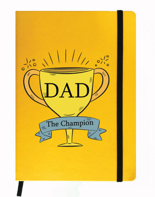 

Hamee A5 Notebook(Designer Printed Yellow Leather A5 Notebook - 200 pages, A5 size Dad the Champion, Yellow)