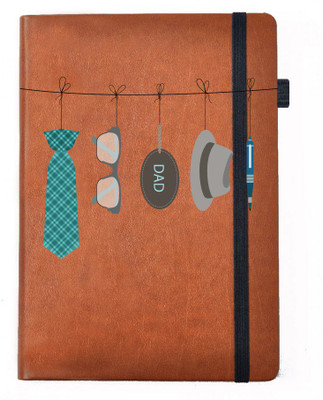 

Hamee A5 Notebook(Designer Printed Brown Leather A5 Notebook - 200 pages, A5 size Dad Accessories On hanger, Brown)