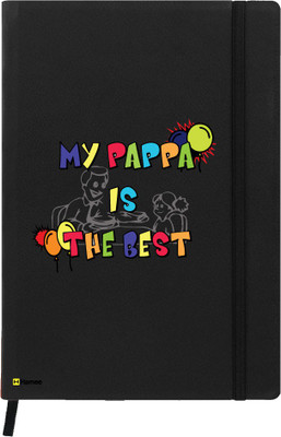 

Hamee A5 Notebook(Designer Printed Black Leather A5 Notebook - 200 pages, A5 size My Papa, Black)