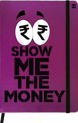 

Hamee A5 Notebook(Designer Printed Purple Leather A5 Notebook - 200 pages, A5 size Show Me Money, Purple)
