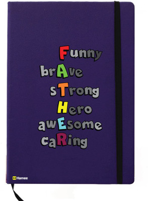 

Hamee A5 Notebook(Designer Printed Blue Leather A5 Notebook - 200 pages, A5 size FATHER Meaning, Blue)
