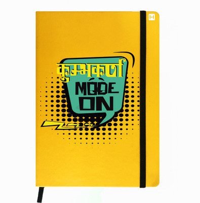 

Hamee A5 Notebook(Designer Printed Yellow Leather A5 Notebook - 200 pages, A5 size Kumbhkaran Mode, Yellow)