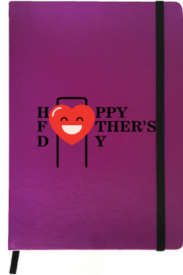 

Hamee A5 Notebook(Designer Printed Purple Leather A5 Notebook - 200 pages, A5 size Happy Father's Day, Purple)