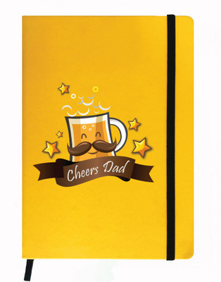 

Hamee A5 Notebook(Designer Printed Yellow Leather A5 Notebook - 200 pages, A5 size Cheers Dad, Yellow)