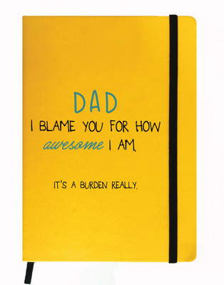 

Hamee A5 Notebook(Designer Printed Yellow Leather A5 Notebook - 200 pages, A5 size Dad I Blame you, Yellow)