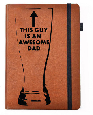 

Hamee A5 Notebook(Designer Printed Brown Leather A5 Notebook - 200 pages, A5 size This Guy Is an Awesome Dad, Brown)