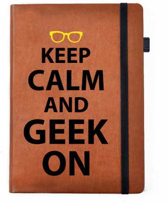 

Hamee A5 Notebook(Designer Printed Brown Leather A5 Notebook - 200 pages, A5 size Geek On, Brown)