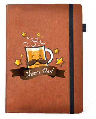 

Hamee A5 Notebook(Designer Printed Brown Leather A5 Notebook - 200 pages, A5 size Cheers Dad, Brown)