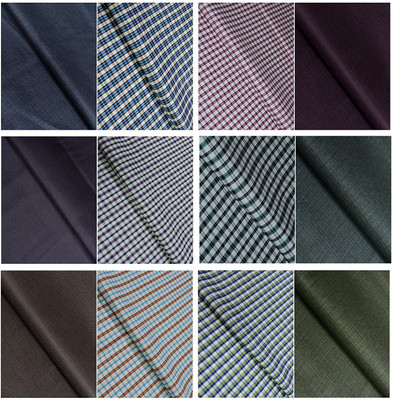 KUNDAN SULZ GWALIOR Polycotton Checkered Shirt & Trouser Fabric