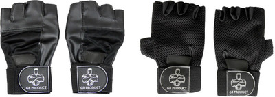 

GB 2 Pcs Top Grade Gym & Fitness Gloves (Free Size, Black)