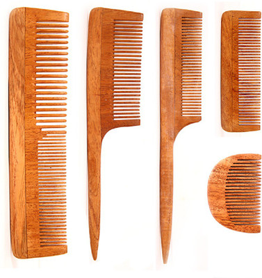 

The Indus Valley Neem Wood Comb Set of 5