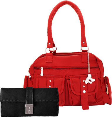 

Lady bar Shoulder Bag(Red, Black), Black;red