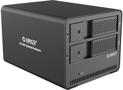 

Orico Aluminum Tool Free USB 3.0 2 bay 3.5in SATA RAID External Enclosure Support 2x 8TB Drive [9528U3] 3.5 inch SATA HARD DRIVE ENCLOSURE(For Windows , Linux or Later, MAC, Black)