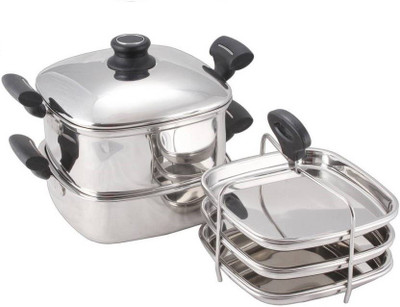 

JVL Square Steamer Set With 3 Idli Plates And 3 Dhokla Plates Induction & Standard Idli Maker(6 Plates , 12 Idlis )