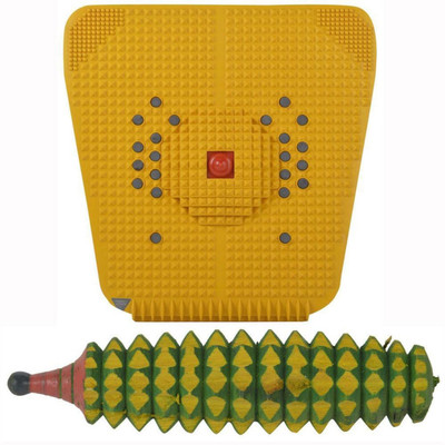 

NP NAVEEN PLASTIC Acupressure Foot Mat With Magnets And Copper For Stress And Pain Relief + Wooden Karela Roller Gym & Fitness Kit