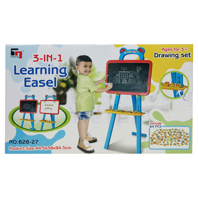 

Bonkerz 3 In 1 Double Sided Educational Magnetic White Chalk Board Learning Easel For Kids 84 Pcs(Multicolor)