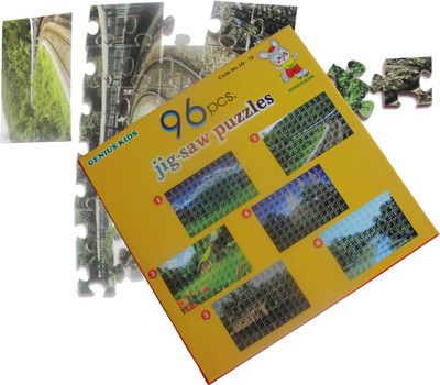 Little Genius Card board puzzle- 96 jig-saw puzzles(Yellow)