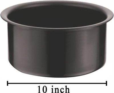 

Marlex Hard Anodised 10 Inch Spazio (3 mm series) Tope Pot 1.25 L(Hard Anodised, Non-stick), Black