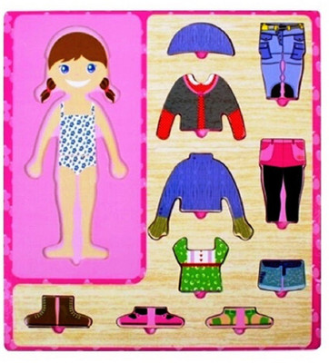 Pigloo Wooden Dress-up Girl Puzzle Shape Board Game(1 Pieces)
