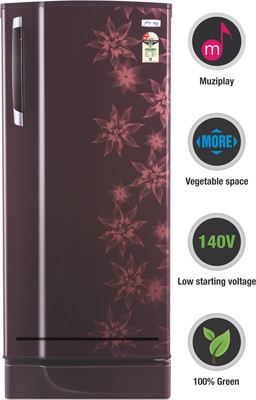 Godrej 185 L Direct Cool Single Door 2 Star Refrigerator with Base Drawer(Berry Bloom, RD EdgeSX 185 PM 2.2 Muziplay) Godrej 185 L Direct Cool Single Door 2 Star Refrigerator with Base Drawer(Berry Bloom, RD EdgeSX 185 PM 2.2 Muziplay)