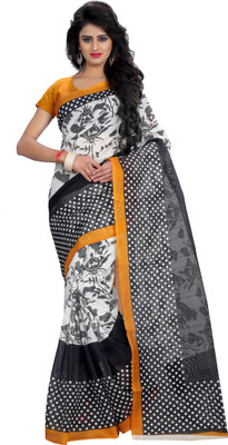 SVB Sarees Printed Bhagalpuri Silk Blend Saree(Multicolor)