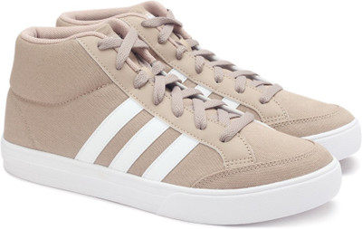 ADIDAS NEO VS SET MID Tennis Shoes For Men(White, Beige, Trakha/ftwwht/ftwwht