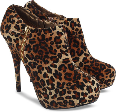 Carlton London Casual Bellies For Women(Tan, Leopard