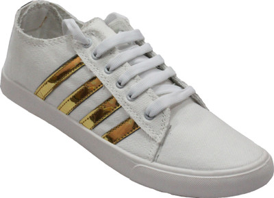 

My Cool Gear Sneakers For Men(White, Gold