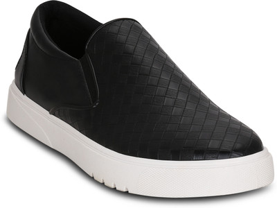 

Kielz Black-Synthetic-Sneakers Slip On Sneakers For Men(Black
