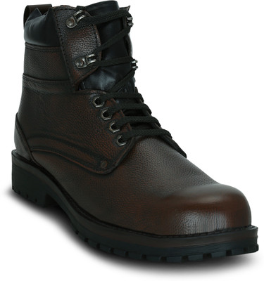 

Kielz Brown-Leather-Sneakers Boots For Men(Brown