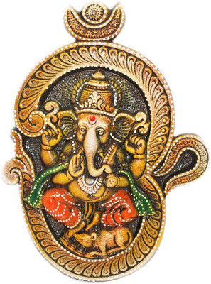 

Sarvsiddhi Terracotta Colored Om Ganesha Wall Hanging Decorative Showpiece - 4 cm(Terracotta, Multicolor)