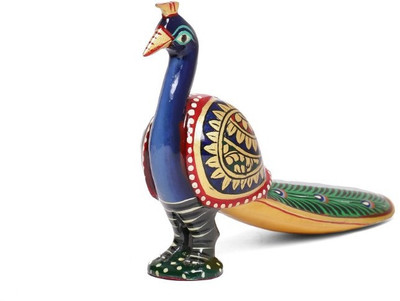 

Dkrafts Dkrafts Wooden Long Tail Handcrafted Peacock n In Multi Color Showpiece-Home Décor/ Gifts Item ( 5 Inch) Decorative Showpiece - 6 cm(Wooden, Multicolor)