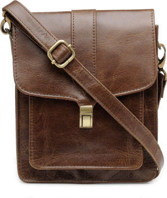

The House of Tara Men & Women Casual Brown Genuine Leather Sling Bag