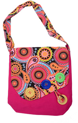 

Charu Boutique Women Casual Pink Cotton Sling Bag