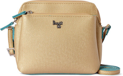 

Baggit Women Casual Gold Leatherette Sling Bag