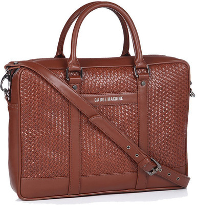 

Gauge Machine Men Formal Tan PU Sling Bag
