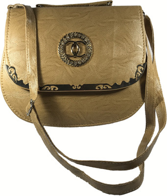 

Bizarre Vogue Women Casual Gold PU Sling Bag