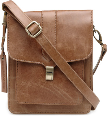 

The House of Tara Women Casual Tan Genuine Leather Sling Bag
