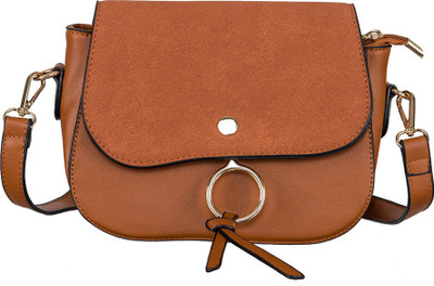 

peaubella Women Casual Tan Leatherette Sling Bag