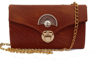 

surmount Girls Evening/Party Brown Leatherette Sling Bag