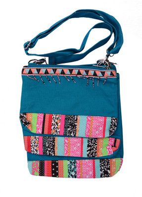 

Charu Boutique Women Casual Blue Cotton Sling Bag