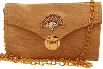 

surmount Girls Evening/Party Beige Leatherette Sling Bag