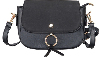 

peaubella Women Casual Black Leatherette Sling Bag